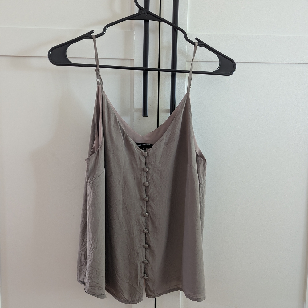 Women's Gray Button-Down Top